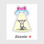 Cat Spaceship Sticker (Vel)