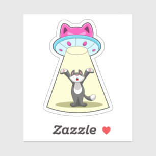 Cat Spaceship Sticker