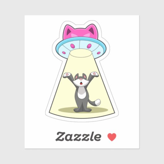 Cat Spaceship Sticker (Vel)