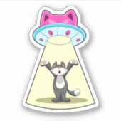 Cat Spaceship Sticker (Voorkant)