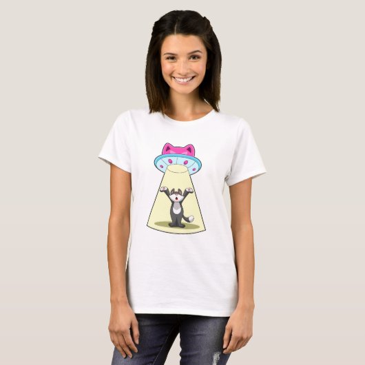 Cat Spaceship T-shirt (Voorkant volledig)