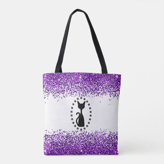 Cat Sparkle Canvas tas! Tote Bag (Achterkant)