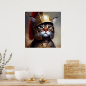 Cat Spartan Soldier Poster (Keuken)