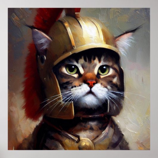 Cat Spartan Soldier Poster (Voorkant)