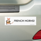 Cat Speel de Franse hoorn Bumpersticker (Op auto)