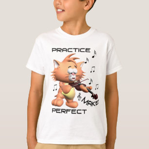 Cat Speel Violin Girls "T-shirt T-shirt