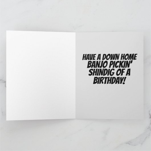 CAT-SPEELBANJO OVERGEPASTE BIRTHDAY-KAARTEN BEDANKKAART (Binnen)