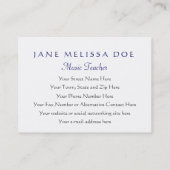 Cat-speelfilm Cello - Twee met ronde kop Visitekaartje (Achterkant)