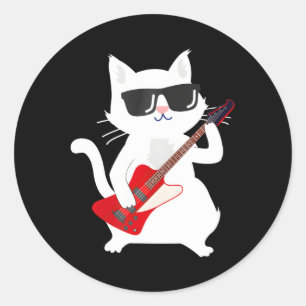 Cat Spelen Bass gitaar Ronde Sticker