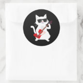 Cat Spelen Bass gitaar Ronde Sticker (Tas)