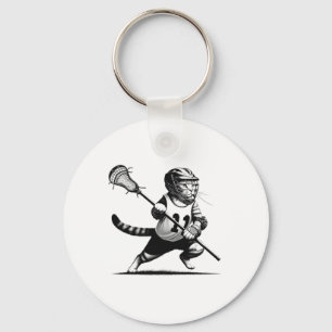 Cat Spelen Lacrosse Kitten Lover Lacrosse Sleutelhanger