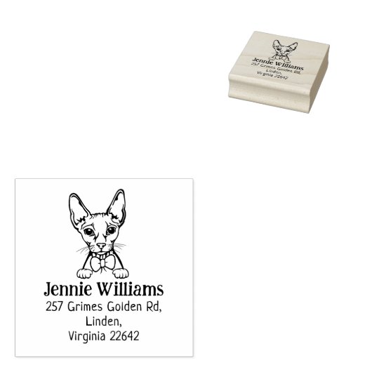 Cat Sphinx retouradres Rubberstempel (Gestempeld)