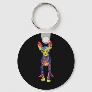 Cat Sphynx Grappige Kat Liefhebber Cadeaus voor Ma Sleutelhanger