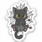 Cat & Spider Web Sticker (Voorkant)
