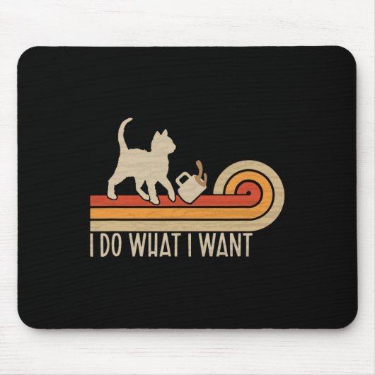Cat Spilling Coffee Ik doe wat ik wil Muismat (Voorkant)
