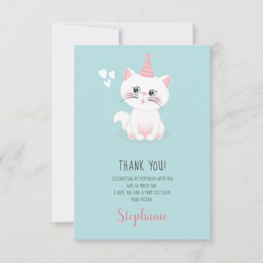 Cat Spint de dag van geboorte. Dank je wel Kaart (Voorkant)