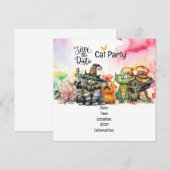 Cat Spint-perfect eigenzinnig kattenfeest Save The Date (Voorkant / Achterkant)