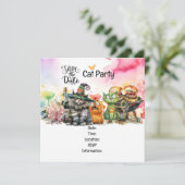 Cat Spint-perfect eigenzinnig kattenfeest Save The Date (Staand voorkant)