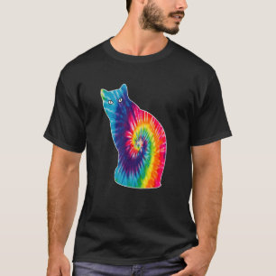 Cat spiraalband kleurstof psychologie t-shirt