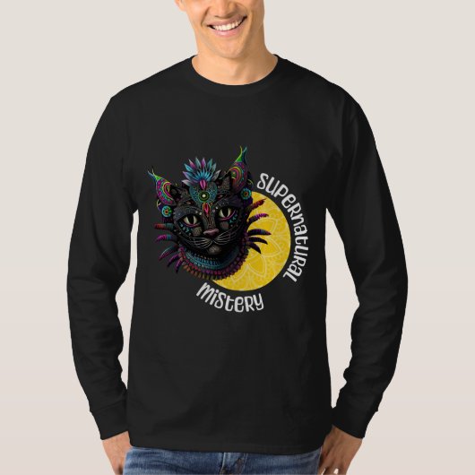 Cat Spirit Animal Long hoeve T-Shirt (Voorkant)