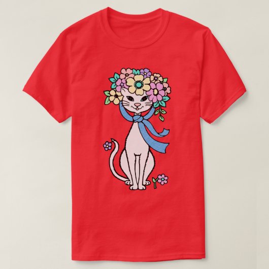 Cat Spring Summer Flowers Springtime Summertime FL T-shirt (Design voorkant)