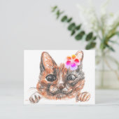 Cat Spring Wenskaart Briefkaart (Staand voorkant)