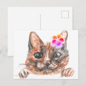 Cat Spring Wenskaart Briefkaart (Voorkant / Achterkant)