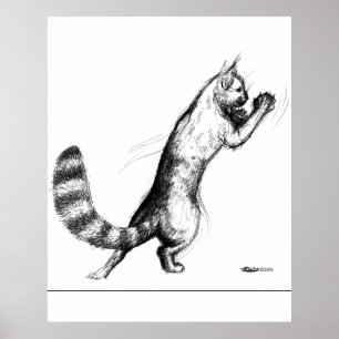 Cat Springing2 Poster