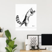 Cat Springing2 Poster (Thuiskantoor)