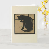Cat - Square Animals Illustratie Kaart (Gele Bloem)