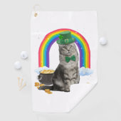 Cat St Patricks Day Leprechaun Costume Shamrock Gi Golfhanddoek (Insitu)