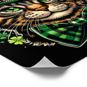 Cat St Patricks Day Mannen Vrouwen Kinder Happy St Poster (Hoek)