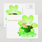 Cat St. Patrick's Day Postcard Briefkaart (Voorkant / Achterkant)