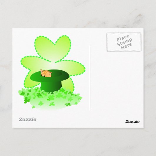 Cat St. Patrick's Day Postcard Briefkaart (Achterkant)