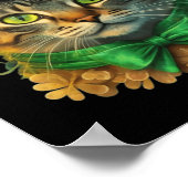 Cat St Patricks Patricks Day voor mannen Vrouwen K Poster (Hoek)