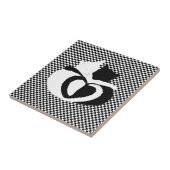 CAT staarten - lief zwart wit Tegeltje (Zijkant)