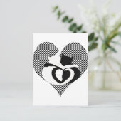 CAT-staarten - zwarte witte liefde Briefkaart (Staand voorkant)