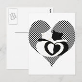 CAT-staarten - zwarte witte liefde Briefkaart (Voorkant / Achterkant)
