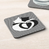 CAT-staarten - zwarte witte liefde Drankjes Onderzetter (Linkerzijde)