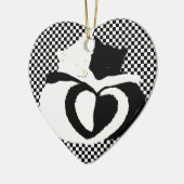 CAT-staarten - zwarte witte liefde Keramisch Ornament (Links)