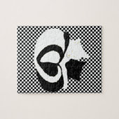 CAT-staarten - zwarte witte liefde Legpuzzel (Horizontaal)