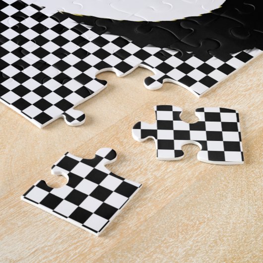 CAT-staarten - zwarte witte liefde Legpuzzel (Zijkant)