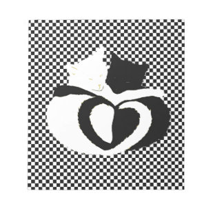 CAT-staarten - zwarte witte liefde Notitieblok