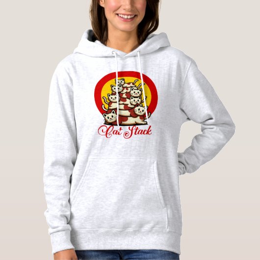 Cat Stack – Cute Stacked Kittens Hoodie (Voorkant)