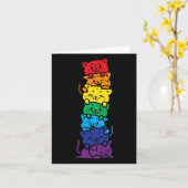 Cat Stack Rainbow Gay Pride Cute Lgbt Animal Pet L Kaart (Gele Bloem)