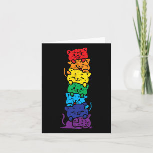 Cat Stack Rainbow Gay Pride Cute Lgbt Animal Pet L Kaart