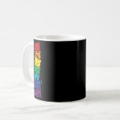 Cat Stack Rainbow Gay Pride Cute Lgbt Animal Pet L Koffiemok (Voorkant links)