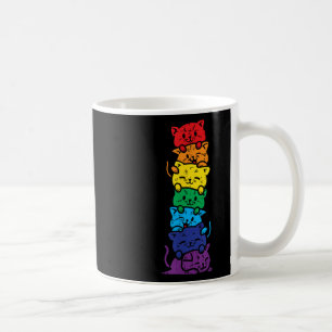 Cat Stack Rainbow Gay Pride Cute Lgbt Animal Pet L Koffiemok