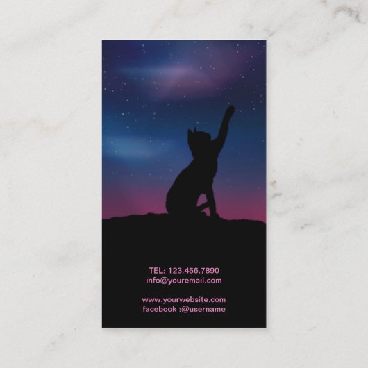 Cat Star Sky Visitekaartje (Achterkant)