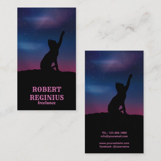 Cat Star Sky Visitekaartje (Voorkant / Achterkant)